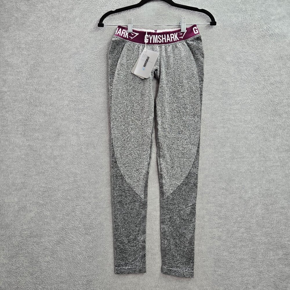 Gymshark Women Activewear Pants SMALL Gray Nylon Polyester Legging Flex NWT